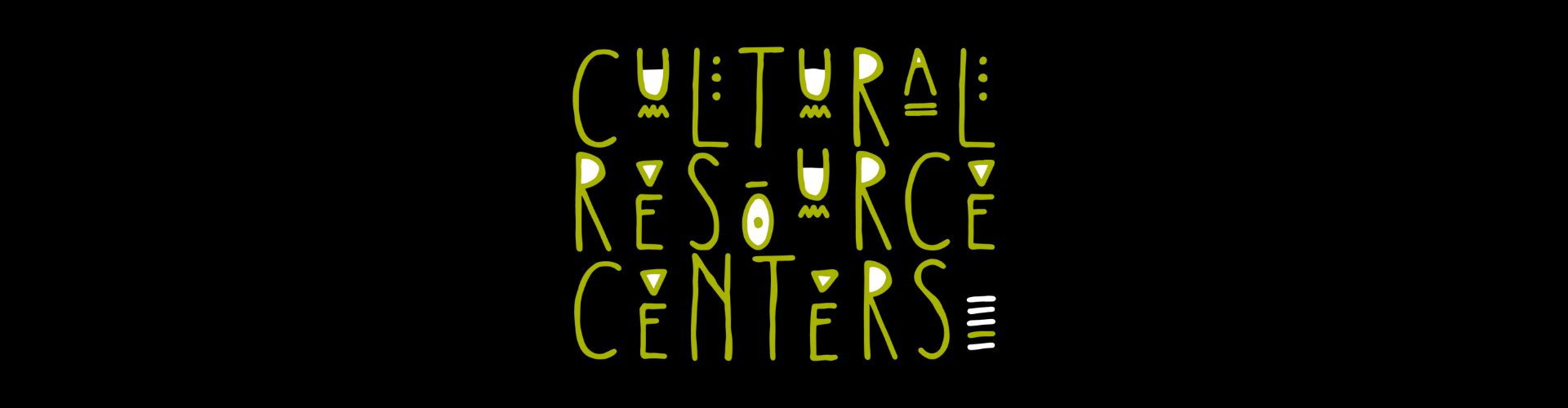 "Cultural Resource Centers" logo in green against a black background