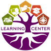 Learning Center brand depicting tree with five pentagons to represent our services