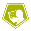 Icon of student taking a test on a computer to represent testing services