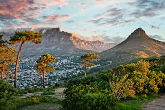 Panorama of Cape Town and Table mountain, view from Signal Hill, South Africa